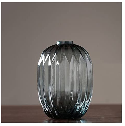 Jarrón de flores Florero de cristal transparente, planta de cristal, decoración moderna, florero nórdico de lujo, flor seca hidropónica, decoración de mesa Wazon BI50VS Jarrón decorativo(Grande)