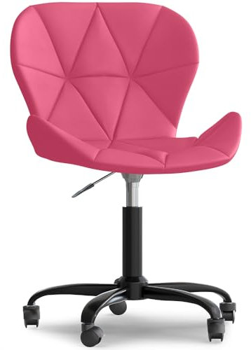Iconik Interior Chaise de Bureau avec roulettes - Chaise pivotante de Bureau - Revêtement en Similicuir - Structure Noire Wito Fuchsia