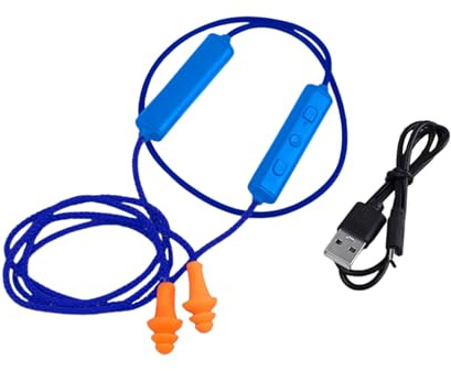 Ear Plugs Bluetooth Earphone for Work, Silicone Ear Plugs Reusable, Ideal for Loud Noise Sources, Hearing Protection, Construction Sites, Noisy Places, Earplugs for Work (Blue, 10x15x5cm)
