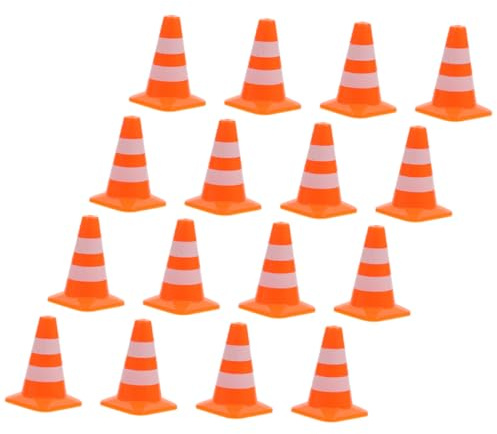 COSMEVIVI 16Pcs Mini Traffic Cones Road Cone Models for Table Accessories DIY Projects and Learning Traffic Safety