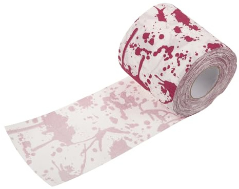 CIYODO 1 Rolle Halloween Toilettenpapier Rolle mit Gruseligen Blutabdrücken für Badezimmer Dekoration und Partys Leicht Praktisch und im Design