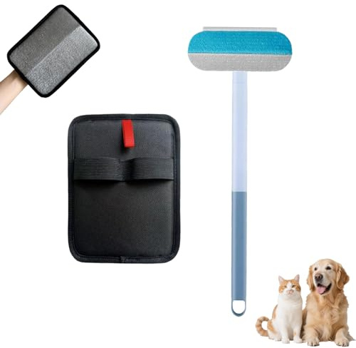 Brosse Anti Poils Animaux Chat/Chien,Brosse de Nettoyage Réutilisable Enlève Poils Avec Gant Poil Chat,Gant Poil Animaux Chien de Nettoyage