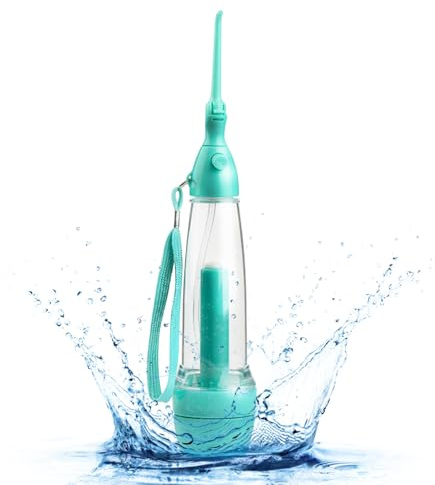 Filo interdentale ad acqua – Pinne ad acqua leggera senza fili – Irrigatore orale manuale per la cura delle gengive per lavarsi i denti bambini adulti principianti casa viaggio bagno