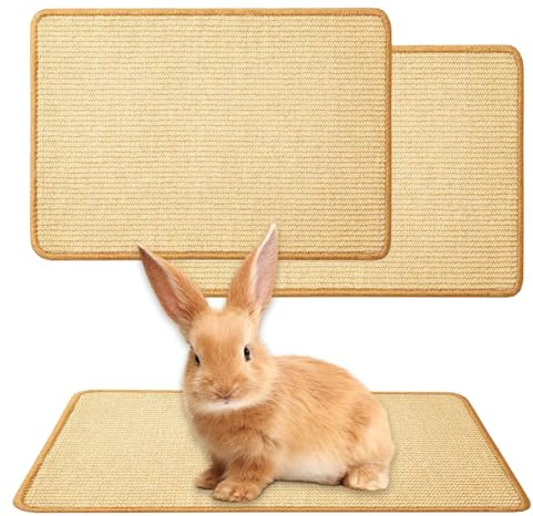 ZHITENG 2 Pezzi 33.5 x 23.5 CM Tappetino Tiragraffi per Conigli, Traspirant Leggero e Traspirante, Autoadesivo Tappetino Tiragraffi per Animali Domestici per Conigli Gatti e Piccoli Animali