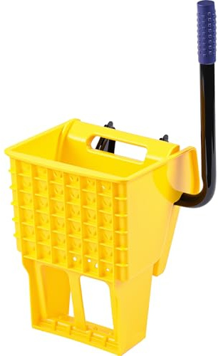 Sasylvia Yellow Mop Wringer Down Press Mop Bucket Wringer Industrial Cleaning Accessories for Commercial Floor Mopping Buckets Household Restaurant Restroom Supplies(Side Press)