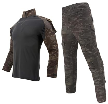 YUSHOW Airsoft Tarnanzug Herren Paintball Combat Shirt Taktische Hose