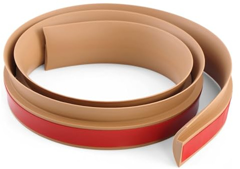 GOUZIBHD Golvövergångsremsor, utjämningsprofil, PVC, operforerad täcklist, självhäftande kantlist, övergångsskena för laminat-, matt- och parkettgolv (storlek 15 m/49,2 fot)