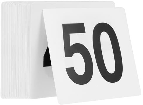 Toyvian Cartellini per Disposizione dei Posti a Sedere 50 Pezzi Numeri da Tavolo in PVC 95X100Mm per Ristoranti e Club Stile Contemporaneo