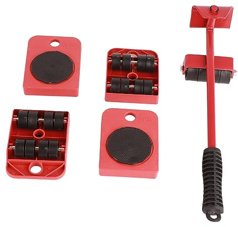 Aumotop Ensemble de Chariots à roulettes pour Meubles, Stable pour Déplacer la Bibliothèque, la Chaise, Le Réfrigérateur Usage Extérieur, 5 Pièces en Fer A3, ABS