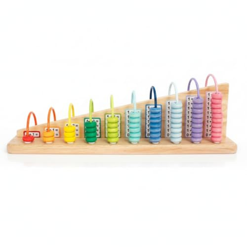 MagiDeal Cadre Arithmétique Enfant Jouet Éducatif Planche à Billes Tableau de Comptage Abacus en Bois Support Visuel du Nombre avec Mouvements de Perles Base