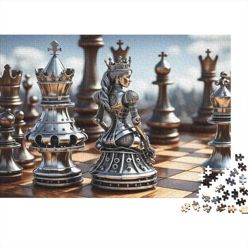 Schach Königin Metall | 52x38cm 1000 Stück Mini Puzzle Für Erwachsene Schach Königin Metall Anspruchsvoll