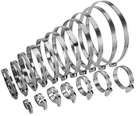 50 Stück Schlauchschellen Edelstahl V2A W4 DIN 3017 - Bandbreite 12 mm - Spannbereich 120-140 mm