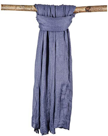 Japanwelt Seidenschal für Herren und Damen aus Polyester 100x200 cm Navy Blau Halstuch