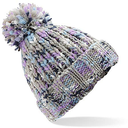 ASVP Shop Corkscrew Cable Knitted Bobble Hat Plain Mens Womens Beanie Warm Winter Pom Wooly Cap