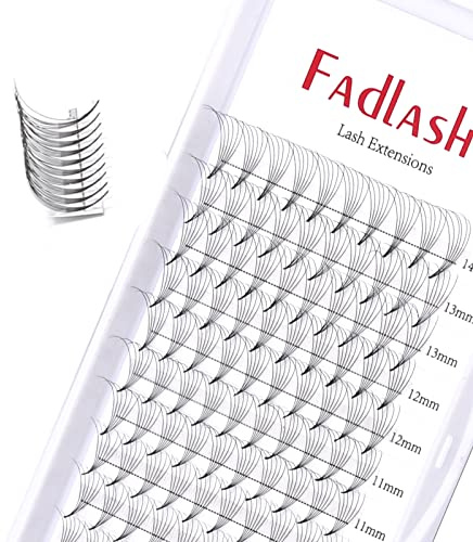 FADLASH Russische Volume 6D 0.07mm C Curl Mix 08-14mm Lengte Premade Wimper Wimperverlengingen Volume Lash Extensions（6D-0.07C-814mm）