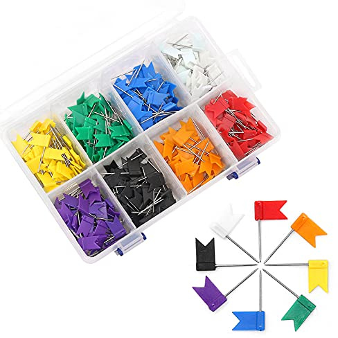 Coideal 400 Pack Farbige Flagge Travel Map Push Pins Mehrfarbige dekorative