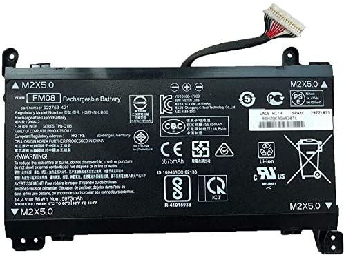 HSTNN-LB8B FM08 TPN-Q195 922752-421 Batterie d'ordinateur Portable | Remplacement pour HP Omen 17-AN013TX 17-AN014TX 17-AN014NG 17-an008ur Series 922753-421 (14.4V 86Wh) (16-Pin Connector)