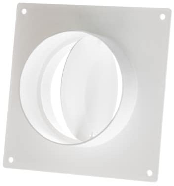 Ø 100mm Raccordo per Tubi di Ventilazione - Flangia da Parete con Valvola Antiritorno - Plastica PVC