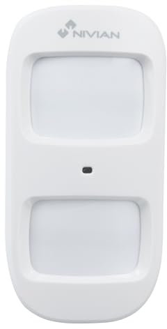 Nivian-Detector de Movimiento inalámbrico Compatible con Alarma Nivian-Apto para Interior–Inmune a Mascotas hasta 20Kg–Amplia Cobertura-Tamper Anti-sabotaje-Fácil instalación sin Necesidad de Cables