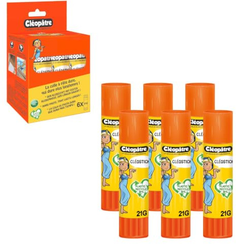 CLEOPATRE BA21X6 - Scatola di 6 Cleostick BA21 bastone colla bianca 21 g