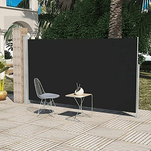Leepesx Seitenmarkise, Windschutz Terrasse, Sichtschutz Terasse, Balkon Windschutz, Balkongeländer Sichtschutz, Garten Sichtschutz, 160x300 cm Schwarz