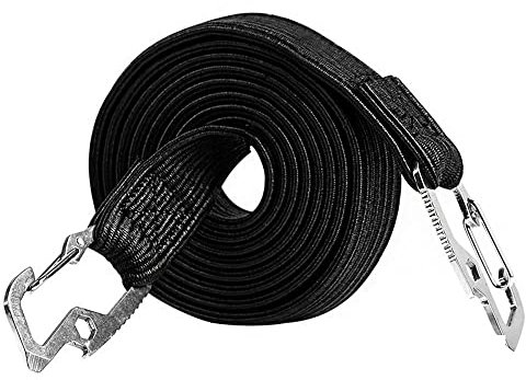 MKLHAVB Seilhaken aus Gummi 2 stück 2m Elastizität Strap Bindung Frachtseil for Auto Motorrad Fahrrad mit Metallschnalle Abschleppseil Starker Ratschband for Gepäcktasche (Color : Black)