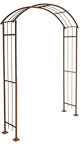 ESTEXO Rosenbogen Rankhilfe Kletterhilfe Rost Metall Rosenspalier Torbogen Bogen Spalier (160 cm)