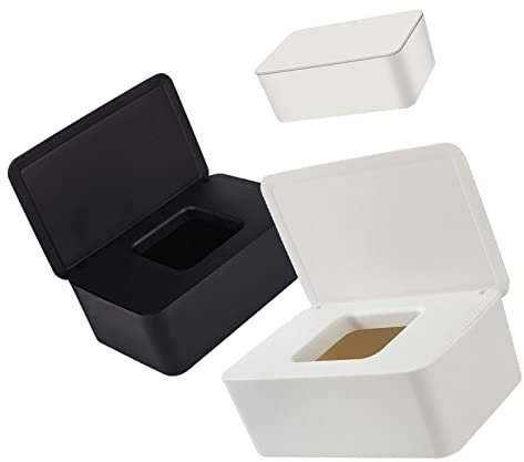 MYSUNBAR Schwarz Weiss Facial Tissue Box Kosmetiktücherbox Feuchttücherbox Papiertaschentücher-Boxen Taschentuchbox mit Deckel Kann im Home Office Bereich Verwendet Werden 2 Stück
