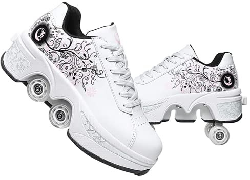 Schuhe mit Rollen, Rollschuhe Skateboard Schuhe Kinderschuhe Mit Rollen Skate Shoes Rollen Schuhe Sportschuhe Laufschuhe Sneakers Mit Rollen für mädchen Und Damen