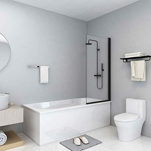 Duschkabine ESG, Chusui Duschabtrennung, Schiebetür Dusche, Duschwanddichtung, Duschkabinen Ersatzteile, Dusche Eckeinstieg, 68x130 cm Schwarz