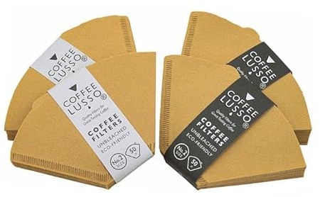 No.2 Coffee Filter Papers (Size 2) – 200 Unbleached Cone Filters for Pour Over & Drip Coffee Makers | Eco Friendly Natural Paper | Coffee LUSSO