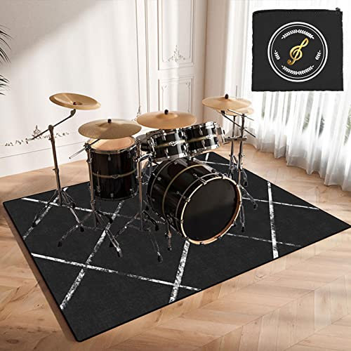 CDVR Schlagzeugteppich Spezielle Trommelmatte, Schallschutzteppich, Rutschfester Schlagzeugteppich, Drum Teppich Schlagzeug Teppich Schallschutz Schallschutzmatte - Mit Spezialtasche - 160 x 120 cm