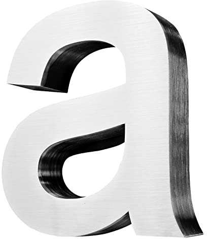 Edelstahl Hausnummer Buchstabe a Groß Gross Haus Zahlen Hausnummernschild Hausnummern Schild Gebürstet 3D Arial V2Aox