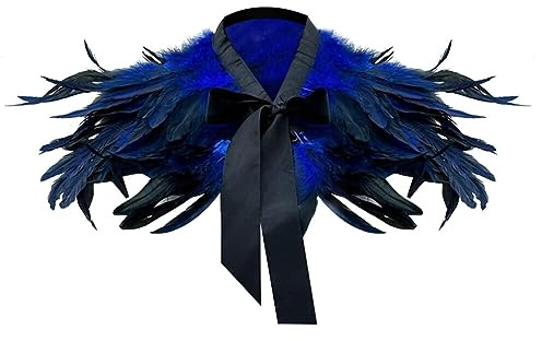 Asudaro Feder Cape Plume Schal, Bekleidungs Zubehör Aus Natürlichen Federn Hahnenfeder Schal Hühner Feder Fake Kragen Für Frauen Und Männer Halloween Cosplay Party Performance Model Walk