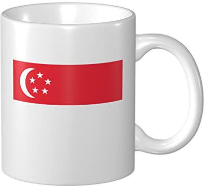 Tazza Ceramica 330Ml Bandiera Di Singapore Tazza Di Latte Personalizzata Tazza Da Tè In Ceramica Divertenti Tazza Festa Della Mamma Per Ragazze, Mamma, Natale