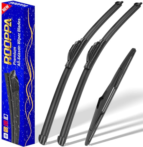 3 wipers Replacement for 2007-2017 Jeep Wrangler/2008-2018 Jeep Wrangler JK, Windshield Wiper Blades Original Equipment Replacement - 15/15/13 (Set of 3) U/J HOOK