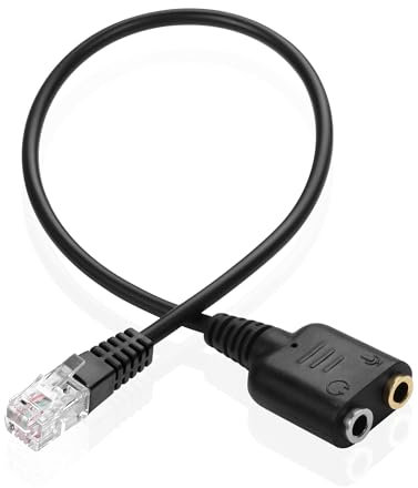 XMSJSIY Adattatore per cuffie RJ9 a 3,5 mm, cavo audio MIC, cavo RJ9 4P4C maschio a jack da 3,5 mm, cavo audio – 27 cm/10 pollici