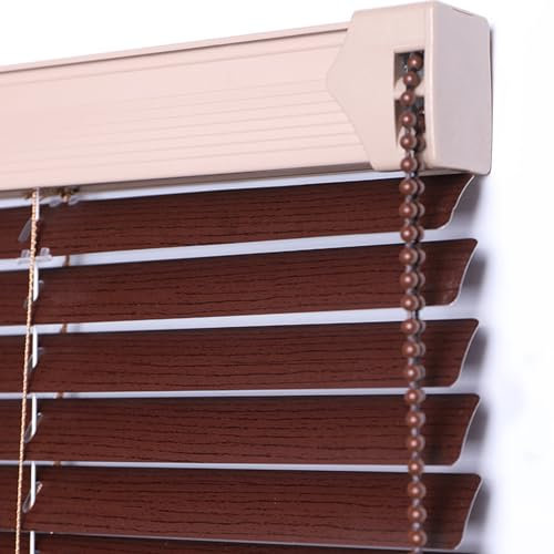 ZHUOZ1T Aluminium Venetian Blind Alu Jalousie Alujalousie,Jalousien aus Metall mit Holzmaserung imitiert,Sichtschutz,Lichtschutz,Blendschutz,Wand- und Deckenmontage,Breite×Höhe (80x180cm)