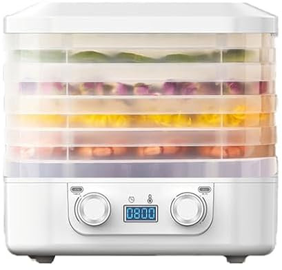 XBDLYQBD 5 Tray Food Dehydrator, Electric Fruit And Meat Dryer, BPA FREE Food Dehydrator With 35-75℃ Adjustable And 48H Timer For Beef, Fruit, Dog Snacks, Herbal