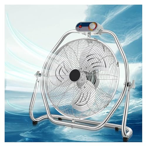 NINHFTDROU Floor Fan,High Velocity Fan, Shakeable head High Velocity Heavy Duty Metal Garage Wall Fan,Industrial Drum for Home, Commercial, Residential and Greenhouse Use(16)