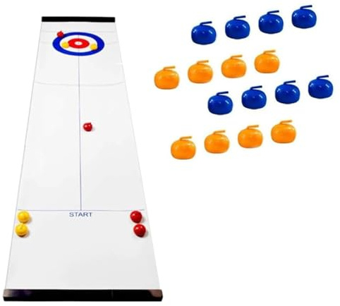 Mini jeu de curling de table, jeu de curling, jeu de table pour la maternelle âgée de 3 à 8 ans, jeu de curling compact, jeu de curling de table (16 balles)