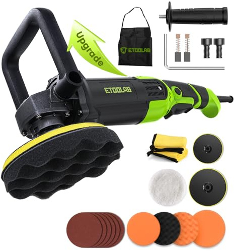 ETOOLAB Upgrade Auto Poliermaschine 22 tlg, 1300W, Poliermaschine Set | 7 Variable Geschwindigkeit, Poliermaschine Set mit 152/178mm Polierpad, für Auto