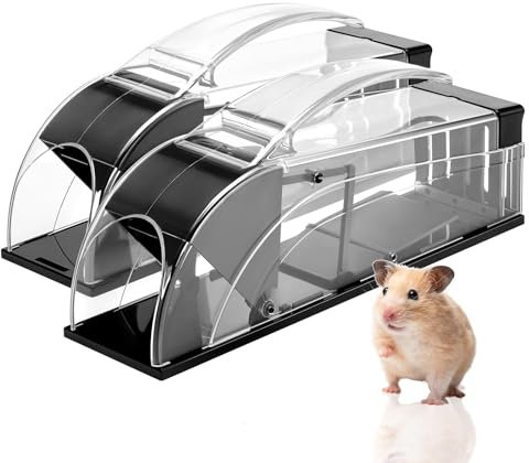 Trampas para Ratones Vivos para atrapar y liberar, trampas humanas para Ratones con asa y ventilación, Trampa para Ratas con protección de Doble Capa(Black,25.2 * 6.8 * 10)