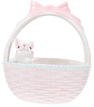 PRETYZOOM Cartoon Rabbit Basket Decor Small Wicker Basket for Kitchen Easter Decor