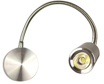 HOMSFOU 3w LED Wandleuchte mit Flexiblem Arm, 360 Grad, Weiß | Aluminiumgehäuse, 200 Lm Lichtleistung, für Schlafzimmer und Schreibtisch