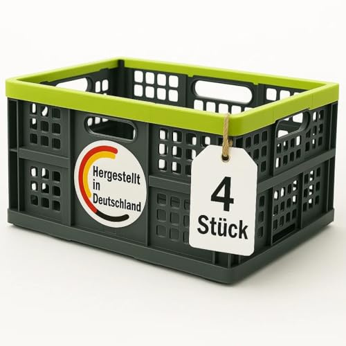 BigDean 4x Klappbox faltbar extra groß & stabil Klappkorb Einkaufskorb