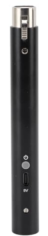Préampli Microphone 48V Power, Gain de 28 DB avec Batterie Intégrée et Charge C, Faible Bruit pour Micros Dynamiques, Streaming en Direct, Enregistrement en Studio
