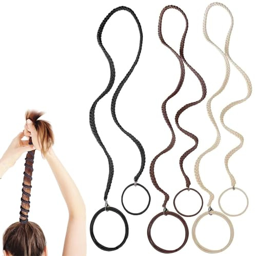 Noaxylic 3 Stück Rip Tie Hair Ties, Elastische Haargummis mit Pferdeschwanz | 41 cm Spirale Haargummi, Stylisch Pferdeschwanz Inhaber, Spiral Haargummi, für Fitnessstudio, Schwimmen, Tauchen