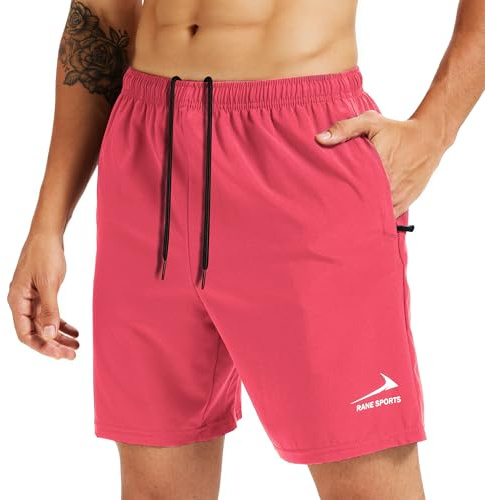 Short de Sport pour Hommes avec Poches zippées - léger, Respirant, idéal pour la Course, la Salle de Sport et Les activités de Plein air