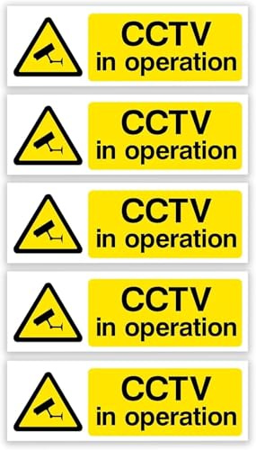 5PCS CCTV in Operation - cctv sign - cctv sticker (15x5cm)